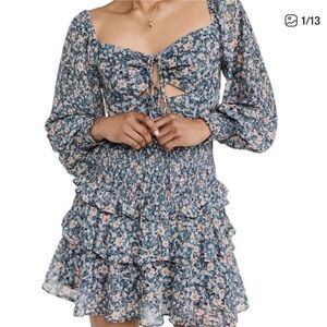 Astr Floral Long Sleeve Dress